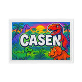 Casen Name Art - Dinosaur Adventure personalized wall print for kids