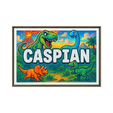Caspian Name Art - Dinosaur Adventure personalized wall print for kids