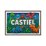 Castiel Name Art - Dinosaur Adventure personalized wall print for kids