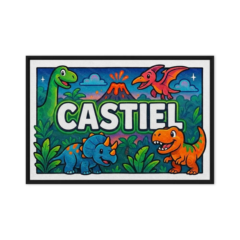 Castiel Name Art - Dinosaur Adventure personalized wall print for kids