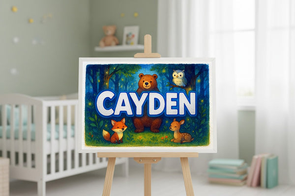 Cayden’s Personalized Forest Friends Art