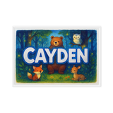 Cayden Name Art - Forest Friends personalized wall print for kids