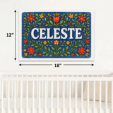 Celeste Name Art - Floral Farmhouse personalized wall print for kids