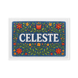 Celeste Name Art - Floral Farmhouse personalized wall print for kids
