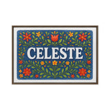 Celeste Name Art - Floral Farmhouse personalized wall print for kids