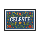 Celeste Name Art - Floral Farmhouse personalized wall print for kids