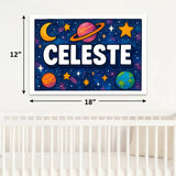 Celeste Name Art - Space Explorers personalized wall print for kids