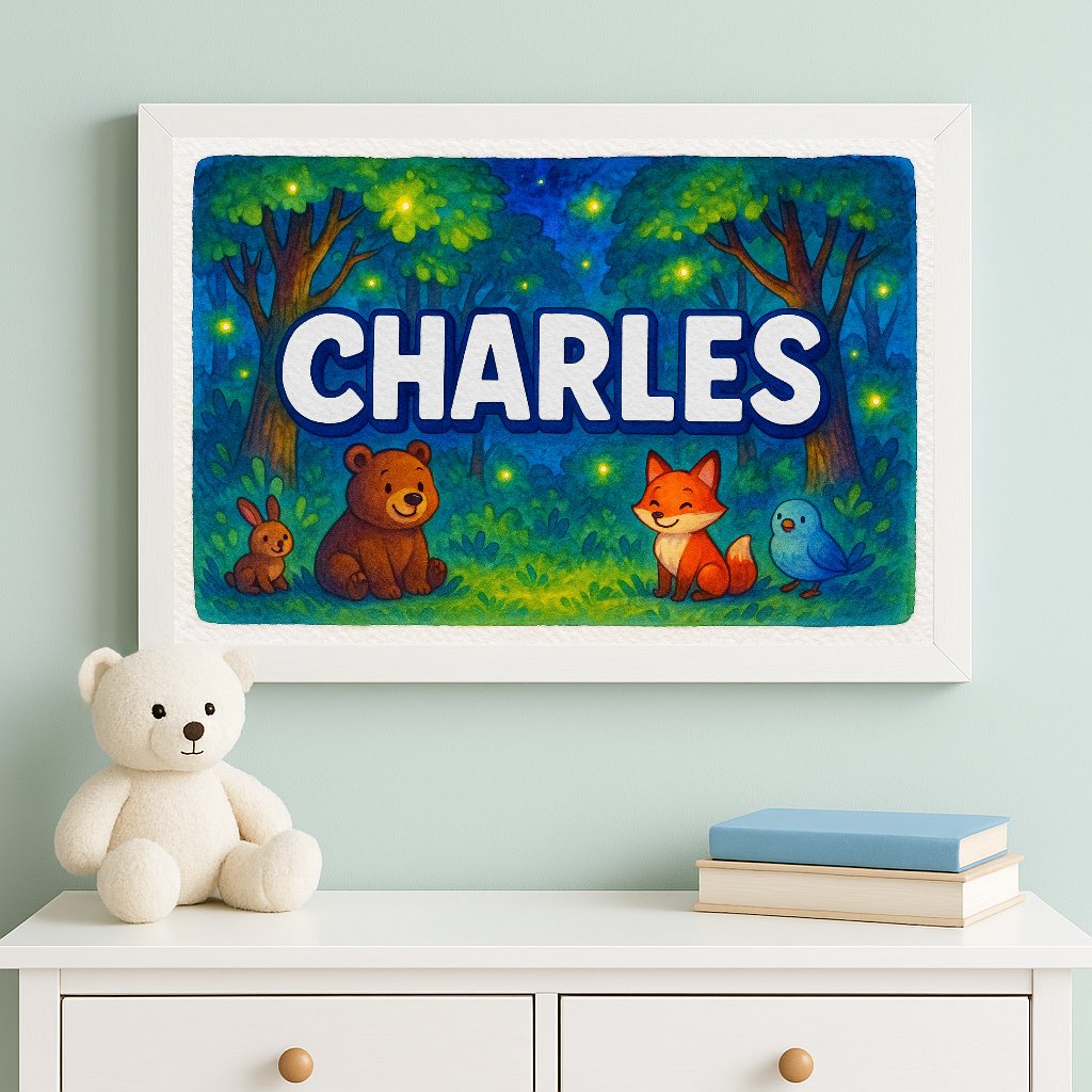 Personalized name art for Charles