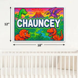 Chauncey Name Art - Dinosaur Adventure personalized wall print for kids