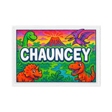 Chauncey Name Art - Dinosaur Adventure personalized wall print for kids