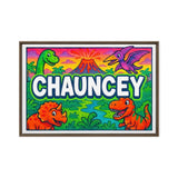 Chauncey Name Art - Dinosaur Adventure personalized wall print for kids