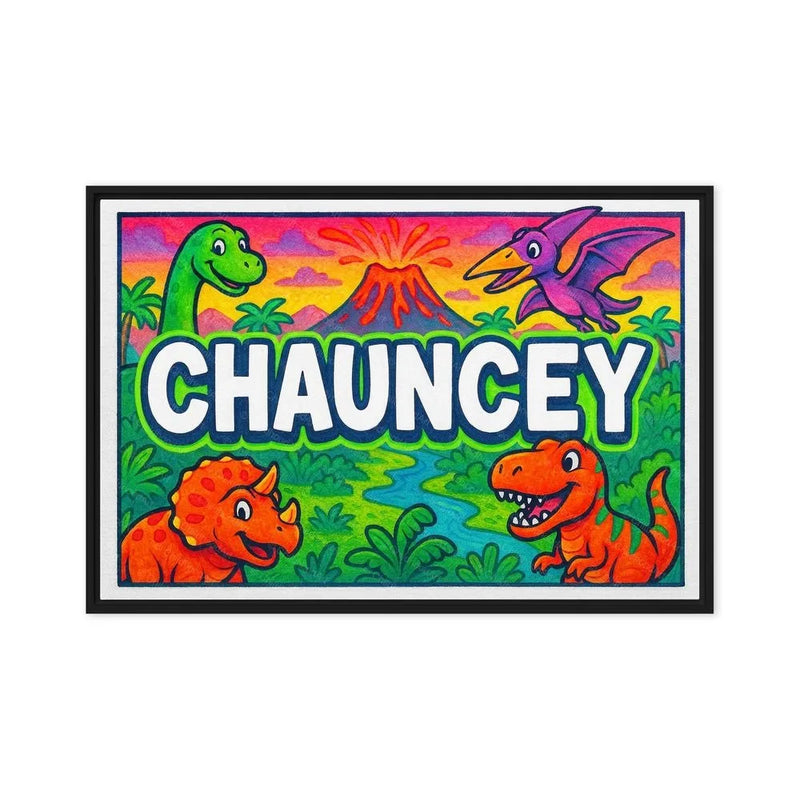Chauncey Name Art - Dinosaur Adventure personalized wall print for kids