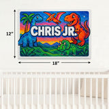 Chris Name Art - Dinosaur Adventure personalized wall print for kids