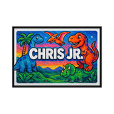 Chris Name Art - Dinosaur Adventure personalized wall print for kids