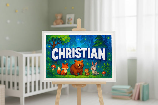 Christian’s Personalized Forest Friends Art