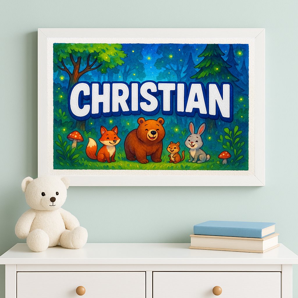 Personalized name art for Christian
