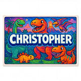 Christopher Name Art - Dinosaur Adventure personalized wall print for kids