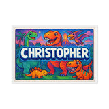 Christopher Name Art - Dinosaur Adventure personalized wall print for kids