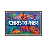 Christopher Name Art - Dinosaur Adventure personalized wall print for kids