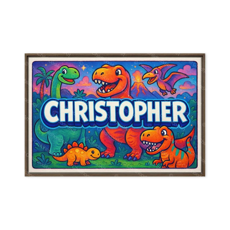 Christopher Name Art - Dinosaur Adventure personalized wall print for kids
