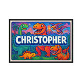 Christopher Name Art - Dinosaur Adventure personalized wall print for kids