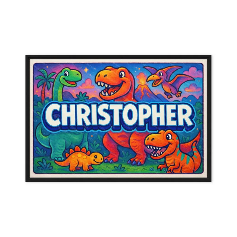 Christopher Name Art - Dinosaur Adventure personalized wall print for kids