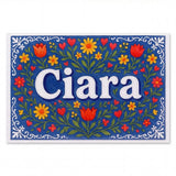 Ciara Name Art - Floral Farmhouse personalized wall print for kids