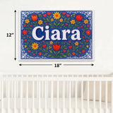 Ciara Name Art - Floral Farmhouse personalized wall print for kids