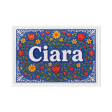 Ciara Name Art - Floral Farmhouse personalized wall print for kids