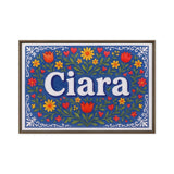 Ciara Name Art - Floral Farmhouse personalized wall print for kids