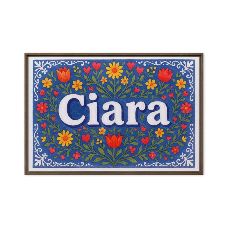 Ciara Name Art - Floral Farmhouse personalized wall print for kids