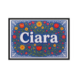 Ciara Name Art - Floral Farmhouse personalized wall print for kids