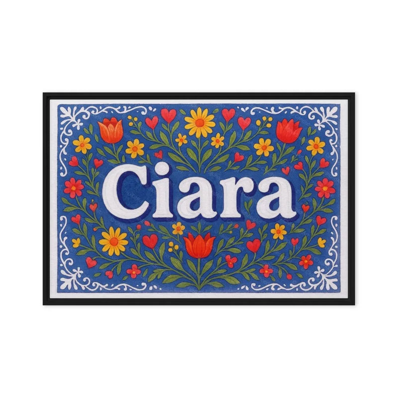 Ciara Name Art - Floral Farmhouse personalized wall print for kids