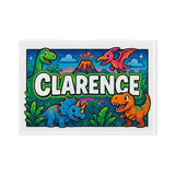 Clarence Name Art - Dinosaur Adventure personalized wall print for kids