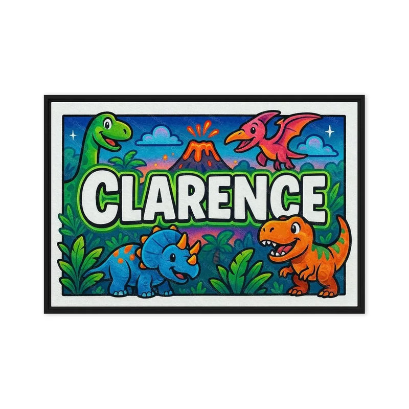 Clarence Name Art - Dinosaur Adventure personalized wall print for kids