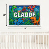 Claude Name Art - Dinosaur Adventure personalized wall print for kids