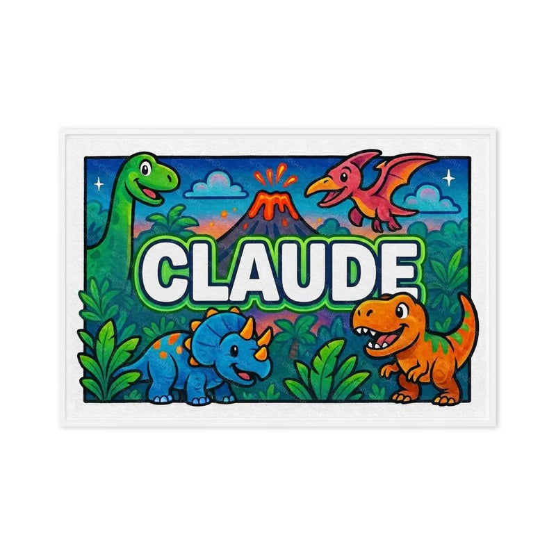 Claude Name Art - Dinosaur Adventure personalized wall print for kids