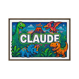 Claude Name Art - Dinosaur Adventure personalized wall print for kids