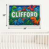 Clifford Name Art - Dinosaur Adventure personalized wall print for kids