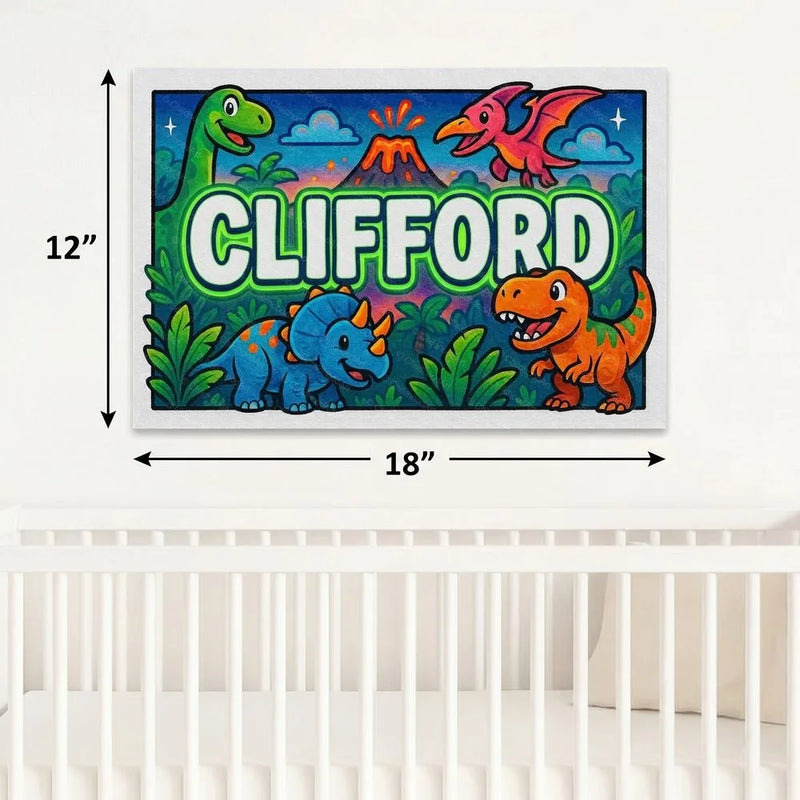 Clifford Name Art - Dinosaur Adventure personalized wall print for kids
