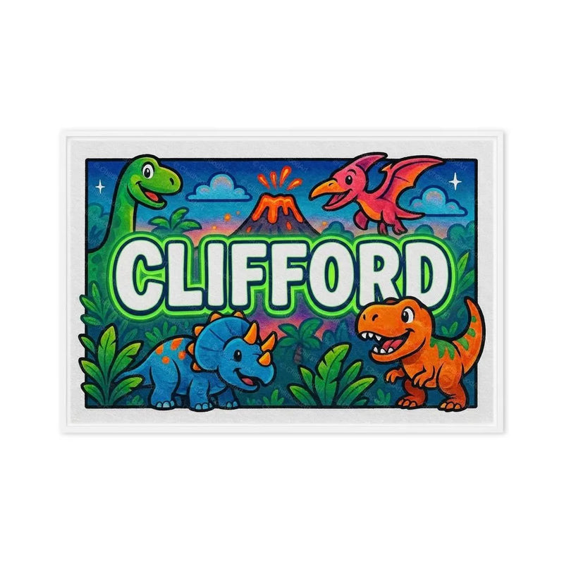Clifford Name Art - Dinosaur Adventure personalized wall print for kids
