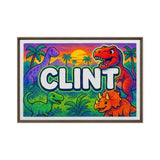 Clint Name Art - Dinosaur Adventure personalized wall print for kids