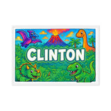 Clinton Name Art - Dinosaur Adventure personalized wall print for kids