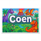 Coen Name Art - Dinosaur Adventure personalized wall print for kids