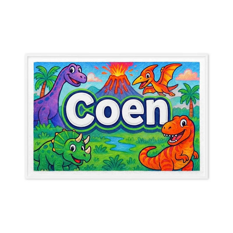 Coen Name Art - Dinosaur Adventure personalized wall print for kids