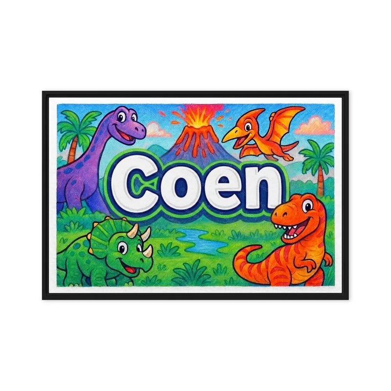 Coen Name Art - Dinosaur Adventure personalized wall print for kids