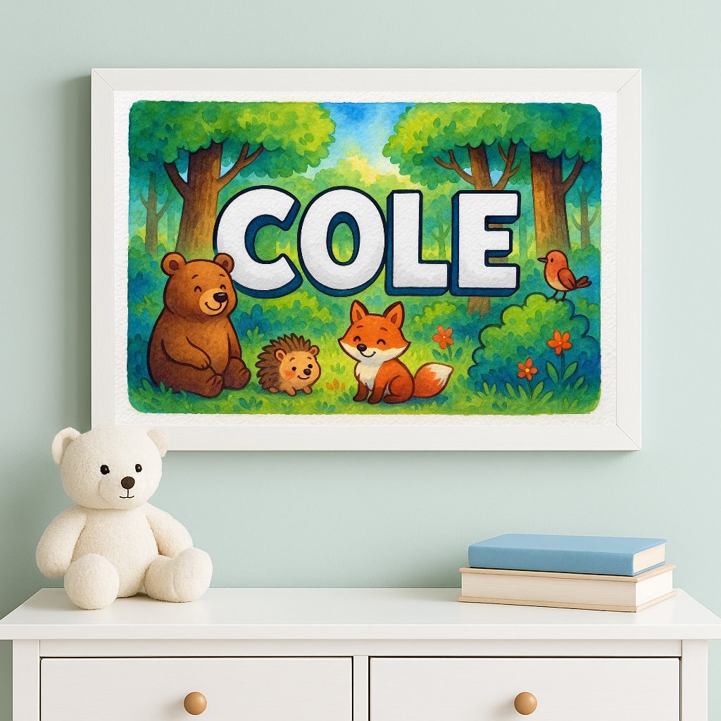 Personalized name art for Cole