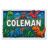 Coleman Name Art - Dinosaur Adventure personalized wall print for kids
