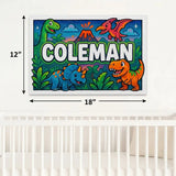 Coleman Name Art - Dinosaur Adventure personalized wall print for kids