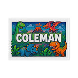 Coleman Name Art - Dinosaur Adventure personalized wall print for kids